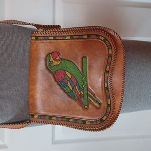 Vintage Leather Parrot Purse